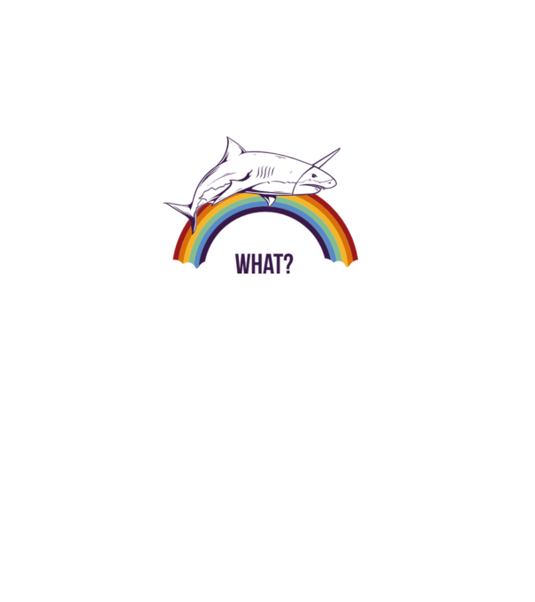 Rechin unicorn model alb pe tricou