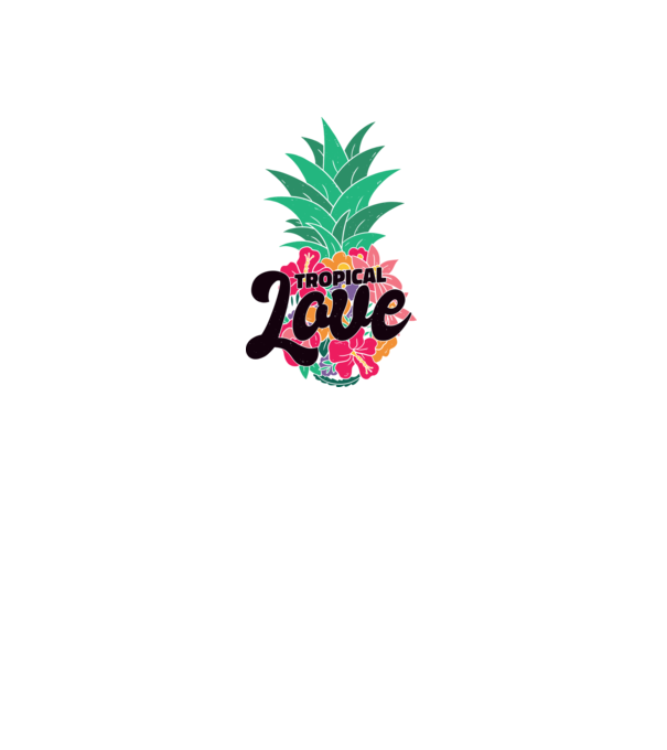 Ananas Tropical Love model alb pe tricou