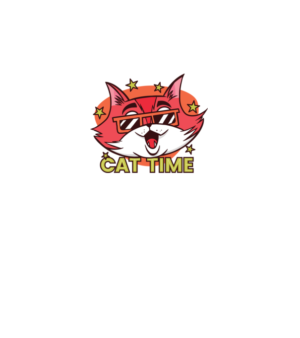 Cat Time Momentul pisicii model galben deschis pe tricou