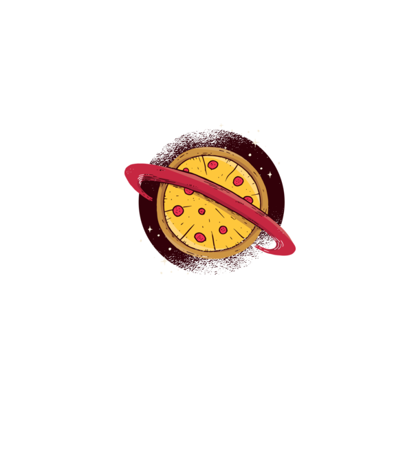 Pizza Planetă model gri pe tricou