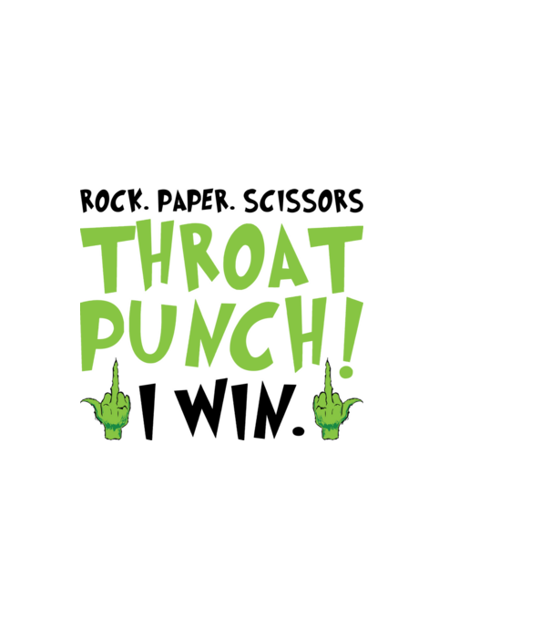 Rock paper scissors - Grinch model alb pe tricou