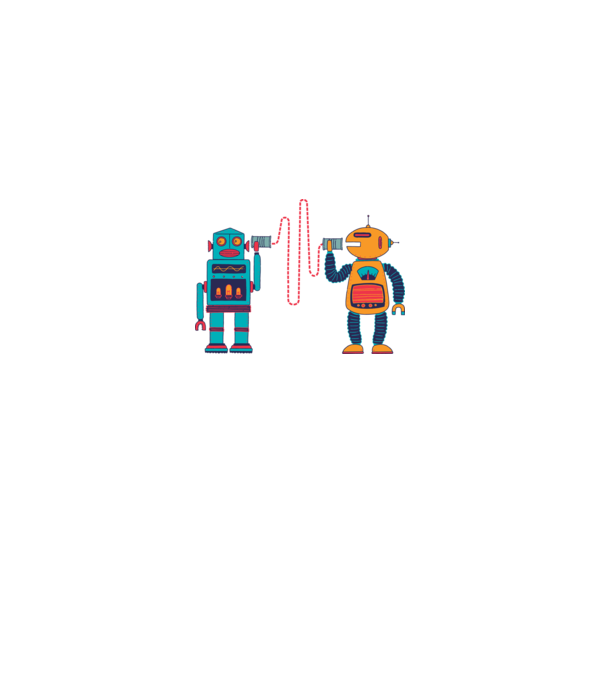 Walkie Talkie Robot model alb pe tricou
