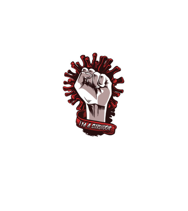 Supraviețuitor Coronavirus model alb pe tricou