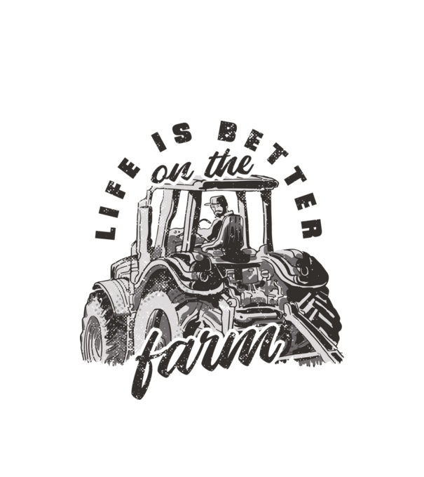 Viața este mai bună la fermă cu tractor model alb pe tricou