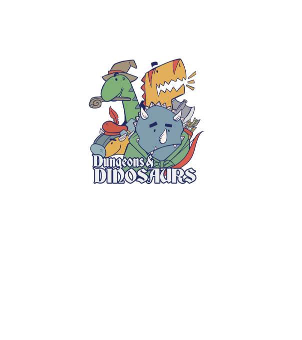 Dungeons and Dinosaurs model verde pe tricou
