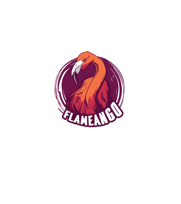 Flamingo model alb pe tricou