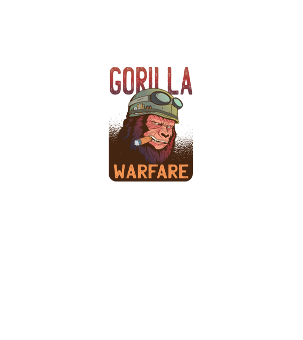 Gorilla Warfare model gri pe tricou