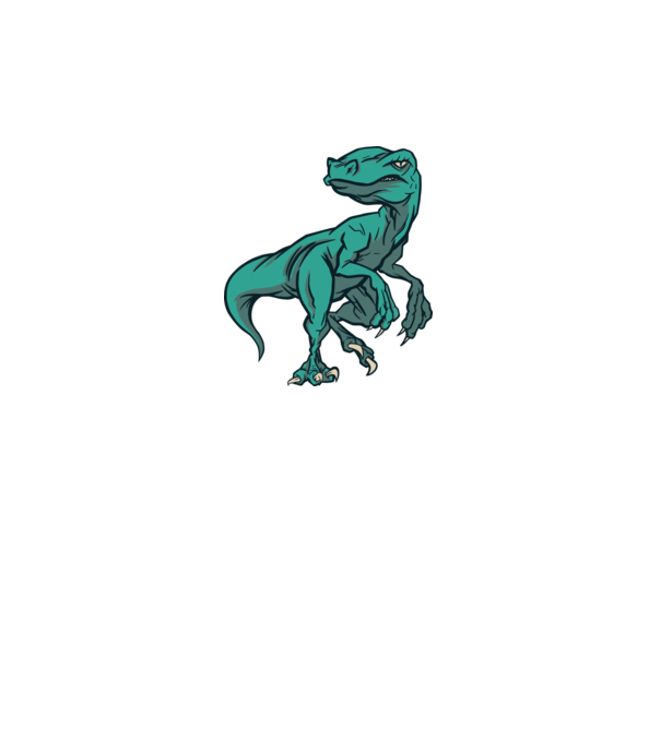 Dinozaur Raptor model alb pe tricou