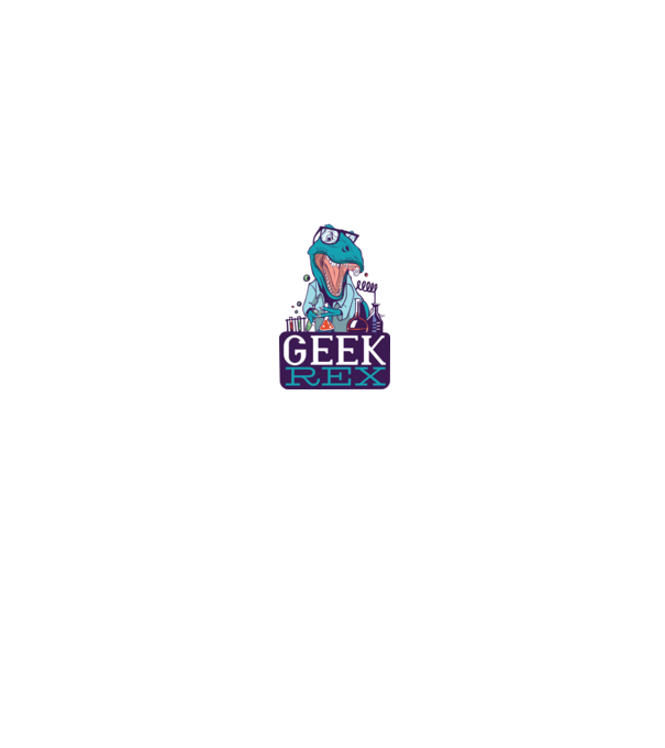 Geek Rex dinozaur tricou model negru pe tricou