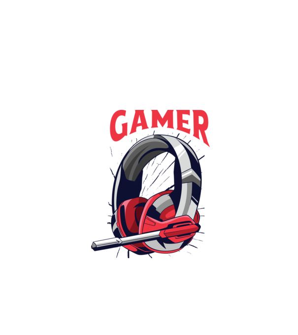 Căști Gamer model alb pe tricou