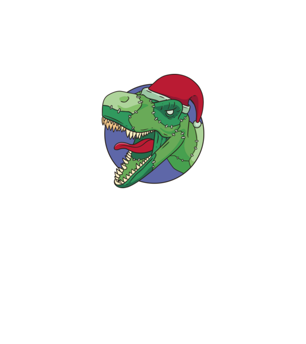 T-rex Santa model alb pe tricou