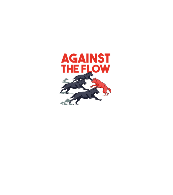 Against the flow - Împotriva curentului model gri pe tricou