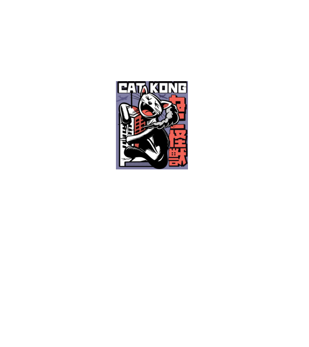 Cat Kong model gri pe tricou