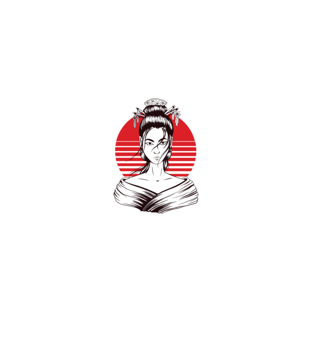 Geisha japoneză model gri pe tricou