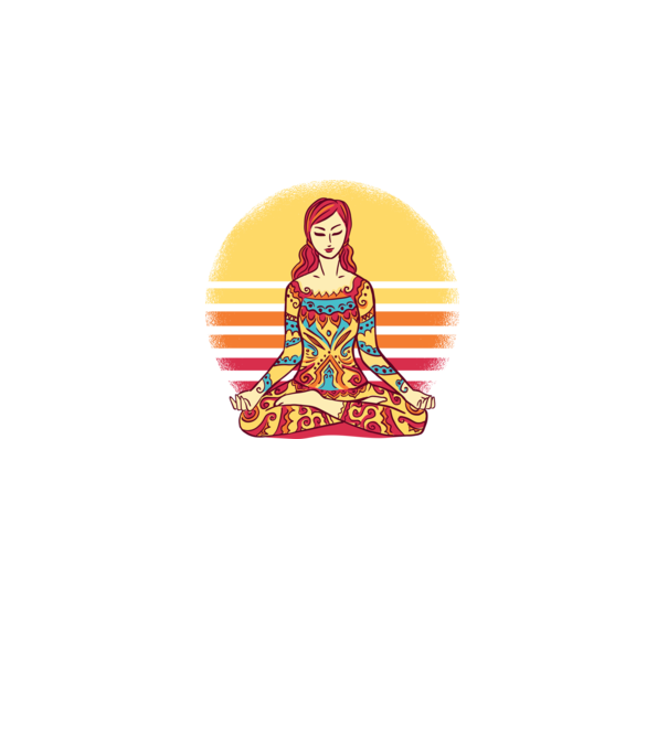 Mandala Yoga Meditație model negru pe tricou