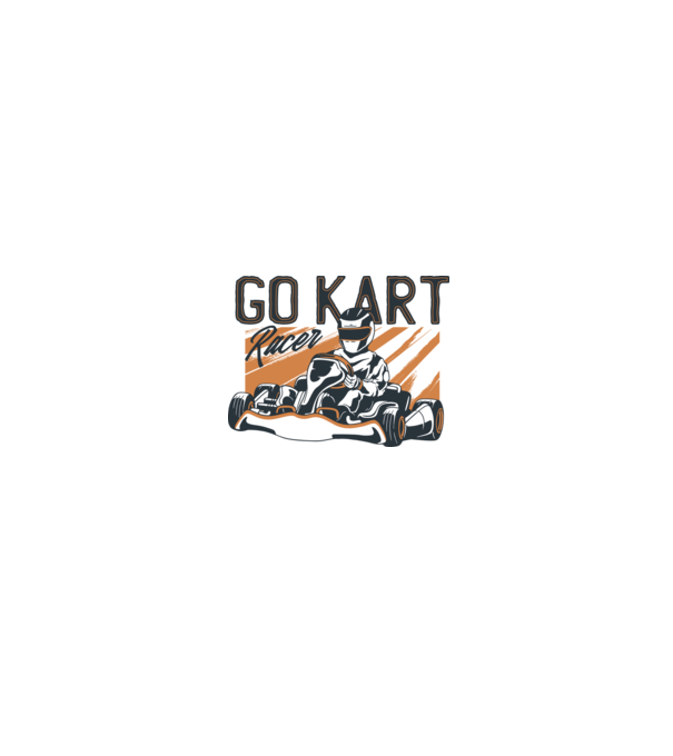 Concurent Go-kart model alb/roșu pe tricou