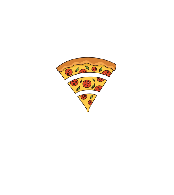 Felie de pizza Wifi model negru pe tricou