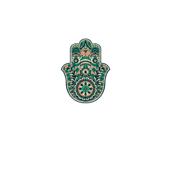 Mână Hamza - Mâna lui Dumnezeu Mandala model alb pe tricou