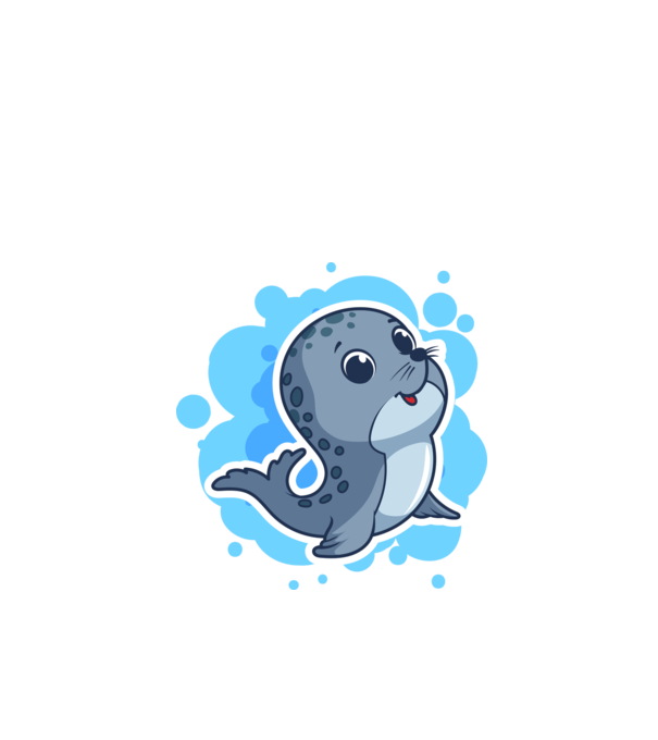 Sea Lion - Focă drăguță model negru pe tricou