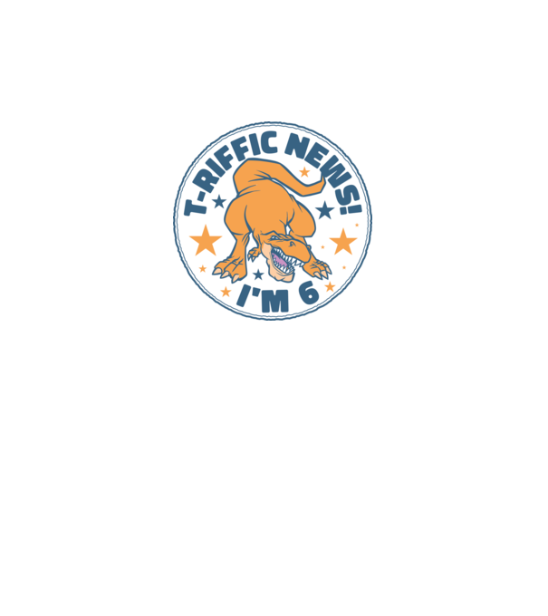'T-rex Terrific news i''m 6' model albastru jeanși pe tricou