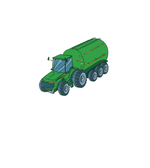 Tractor de recoltare model alb pe tricou
