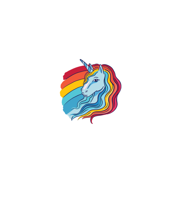Unicorn cu Curcubeu model albastru închis pe tricou