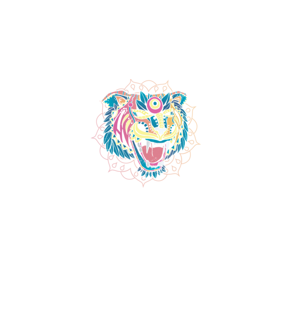 Tigru Mandala model negru pe tricou