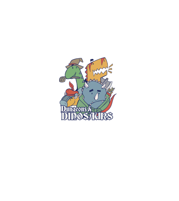 Dungeons and Dinosaurs model verde pe tricou