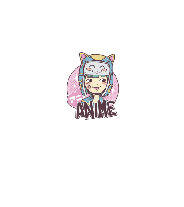 Fată drăguță Anime model albastru jeanși pe tricou