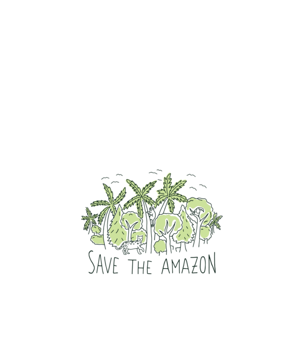 Salvează Pădurea Amazoniană model alb pe tricou
