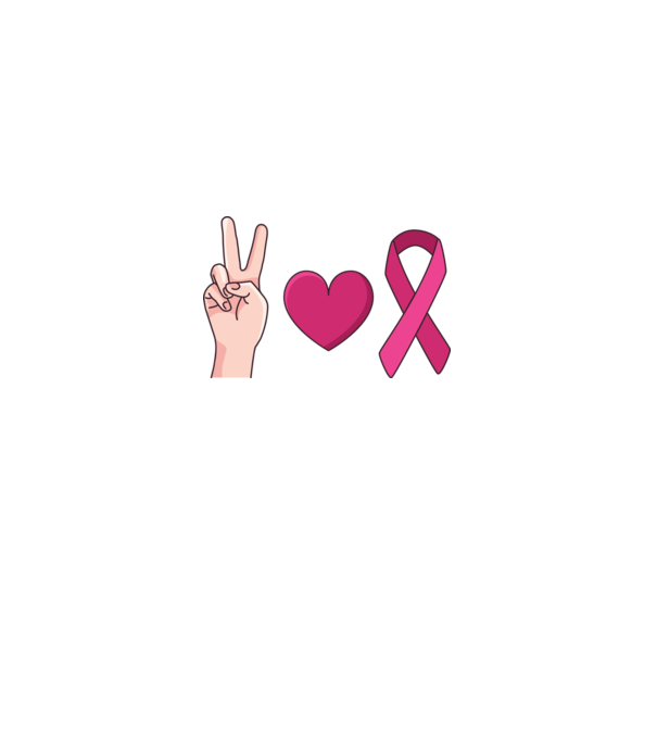 Peace Love lupta împotriva cancerului de sân model alb pe tricou