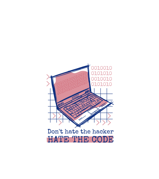 Nu urî hackerul, urăște codul model alb pe tricou