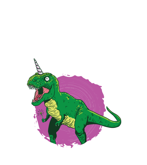 T-rex unicorn model negru pe tricou