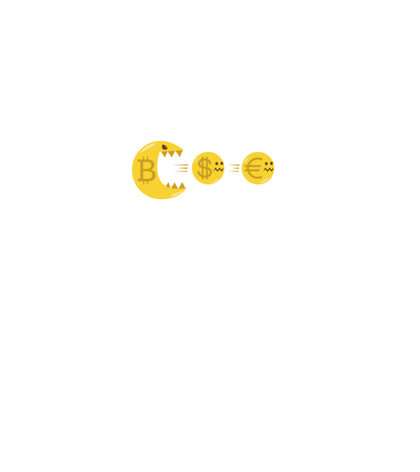 Bitcoin Pacman model negru pe tricou