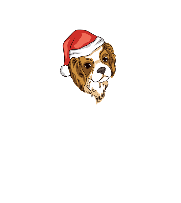 Santa Cocker Spaniel model alb pe tricou