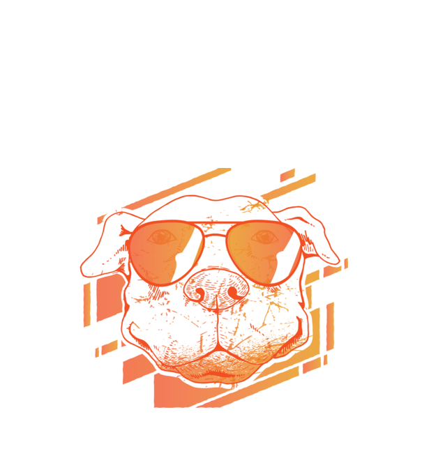 Pitbull Cool în ochelari de soare model alb pe tricou