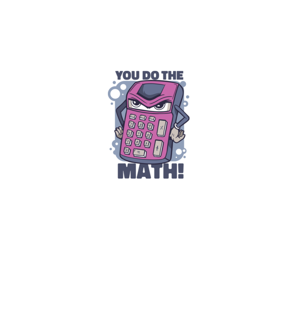 Calculator Furios model alb pe tricou