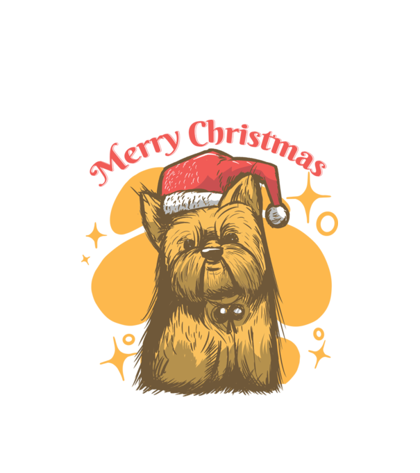 Crăciun Yorkie model alb pe tricou