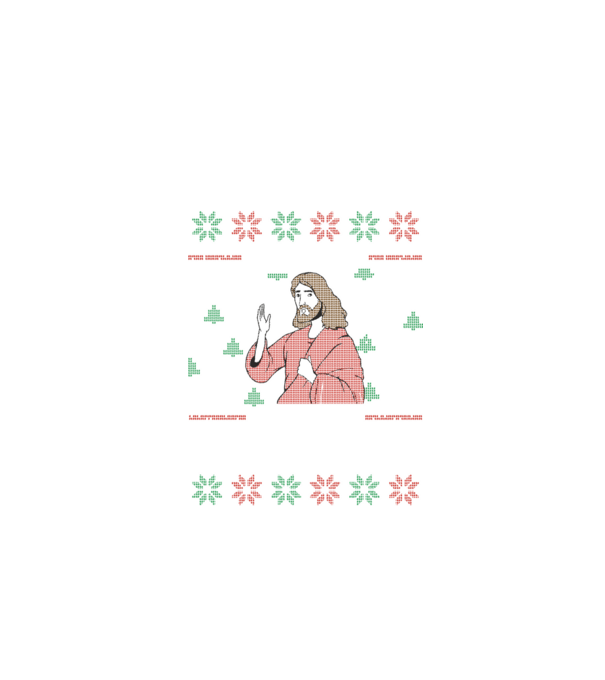 'Go Jesus, It''s Your Birthday Ugly Sweater' model negru pe tricou