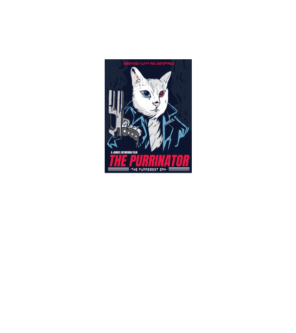 The Purrinator Pisică model gri pe tricou