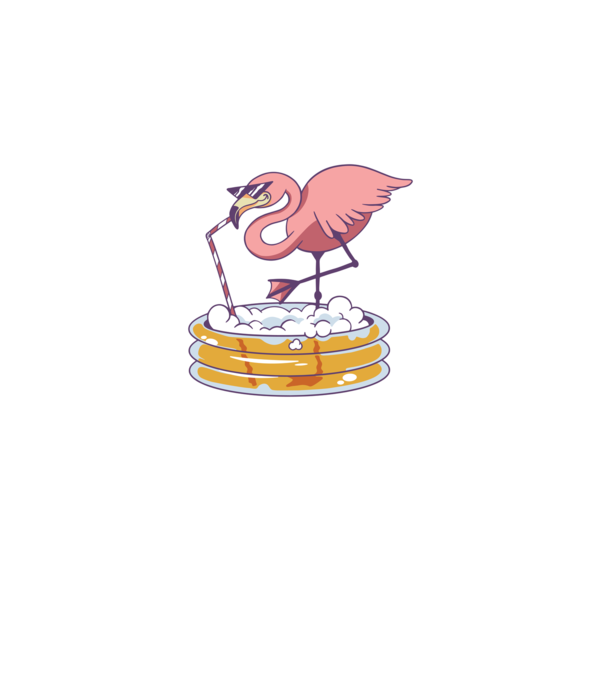 Flamingo cu bere model alb pe tricou