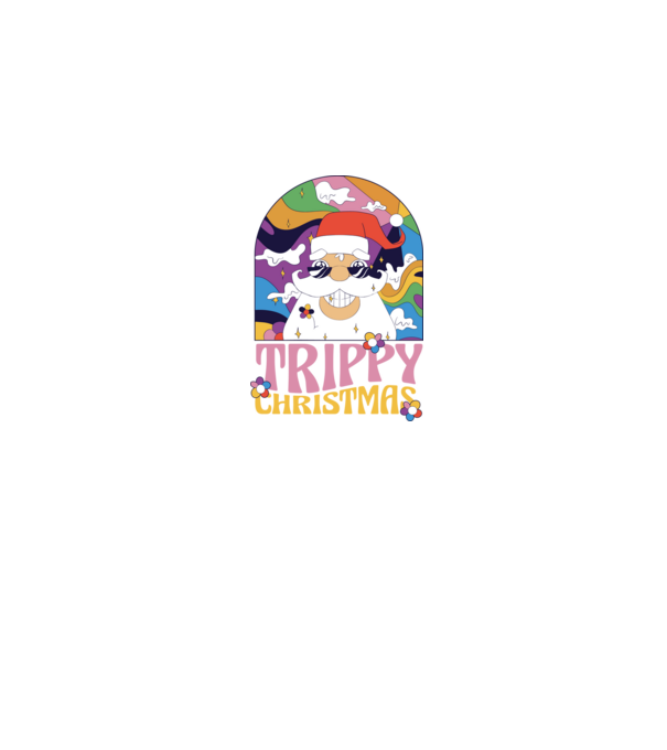 Trippy Christmas model negru pe tricou