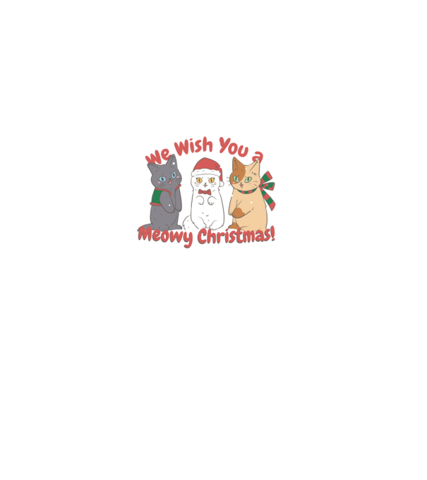 We wish You a Meowy Christmas model negru pe tricou