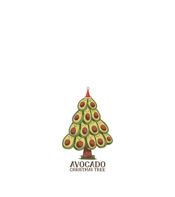 Pom de Crăciun Avocado model alb pe tricou
