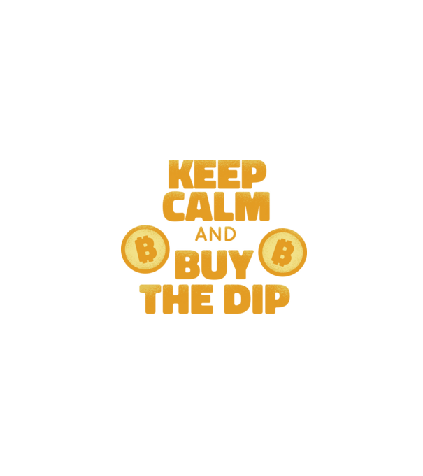 Keep calm and buy the dip Bitcoin model negru pe tricou