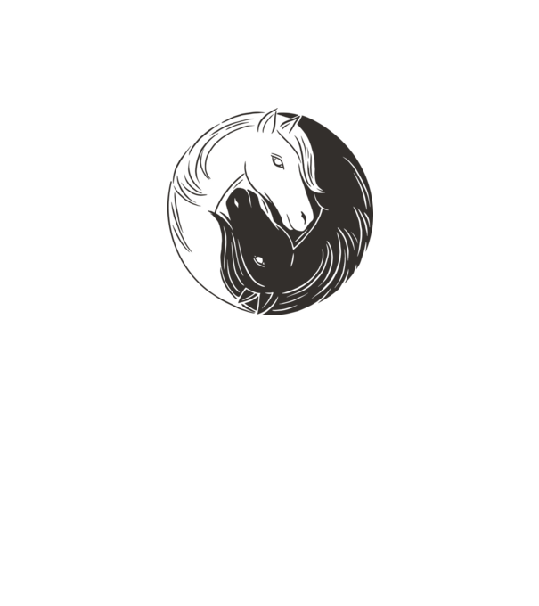 Călăreț Yin Yang model alb pe tricou