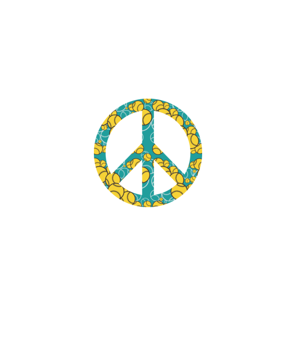 Simbol Baseball Peace model negru pe tricou