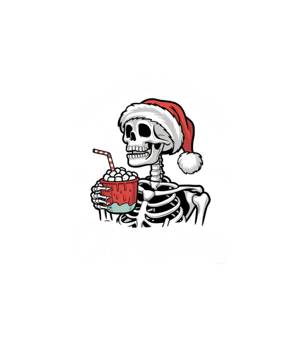 Dead inside, but it's christmas Negru model nisipiu pe tricou