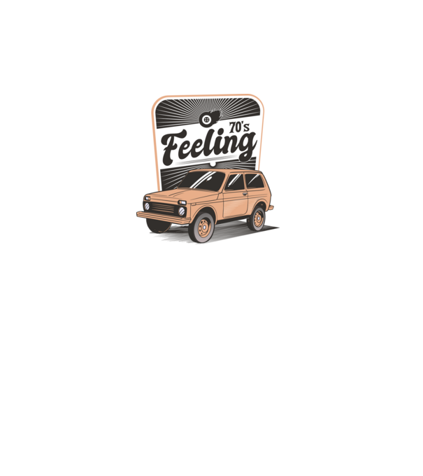 Mașină Retro anii 70 Lada Niva model turcoaz pe tricou