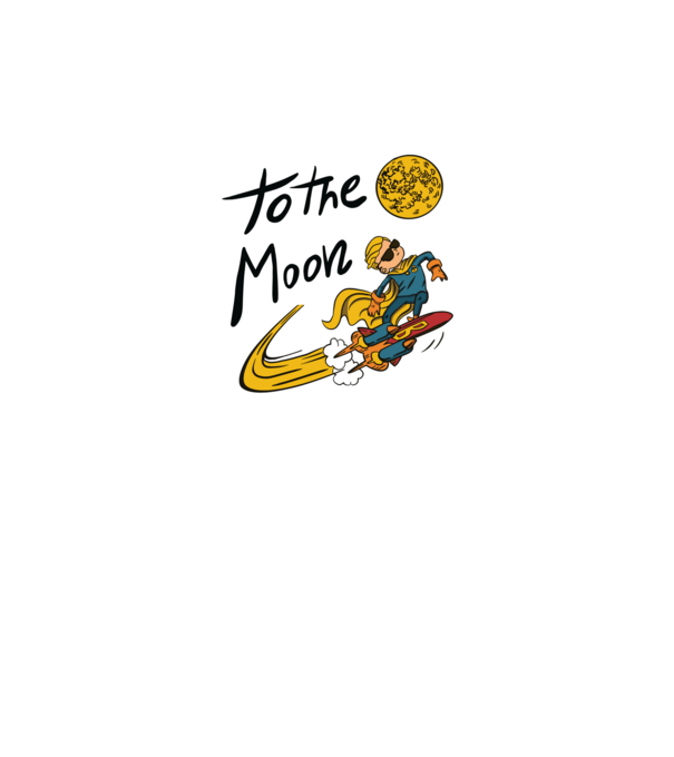 To the Moon Bitcoin model negru pe tricou